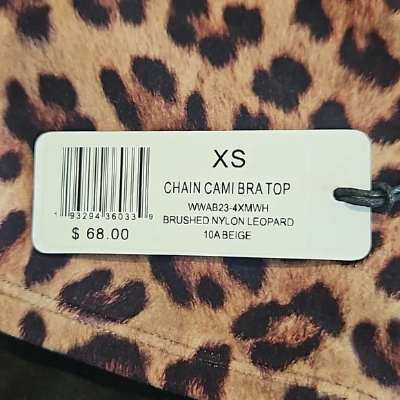 WeWoreWhat,NWT,Cami Bra Crop Top Chainhed Leopard Print,XS - Picture 5 of 6